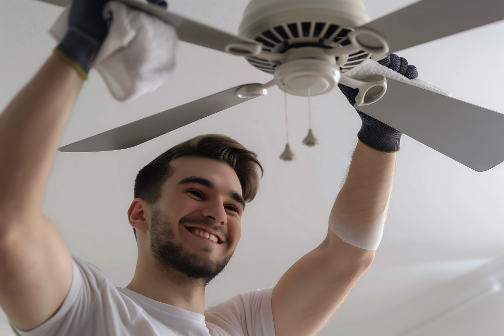how to replace a light bulb in a ceiling fan​